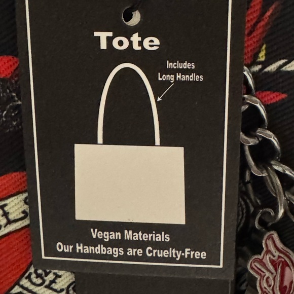 NWT Ed Hardy Eve Print Graphic Tote w/Chain (16”x10”bag size) w/zip - Picture 4 of 10